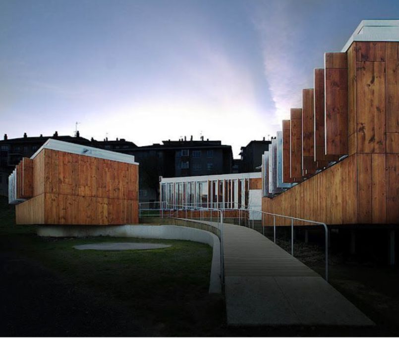 Pino Pinaster. Centro Socio Cultural de Teo. Ameneiros Rodríguez , Carballal Mariño, Fernández Malde y Rey Cond